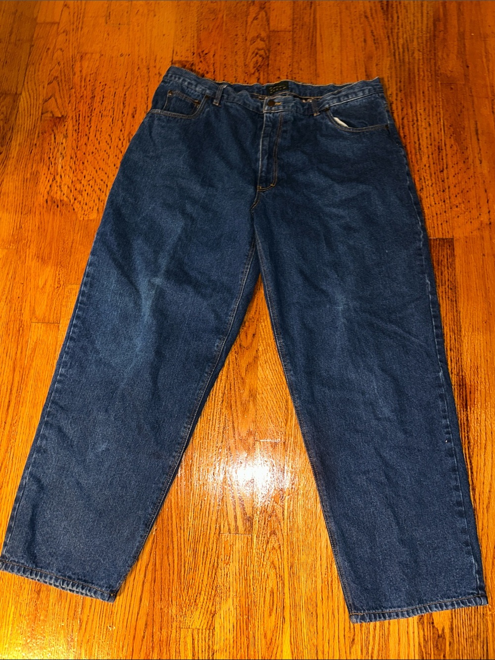 Relaxed Fit Men's Jeans in Deep Blue Denim